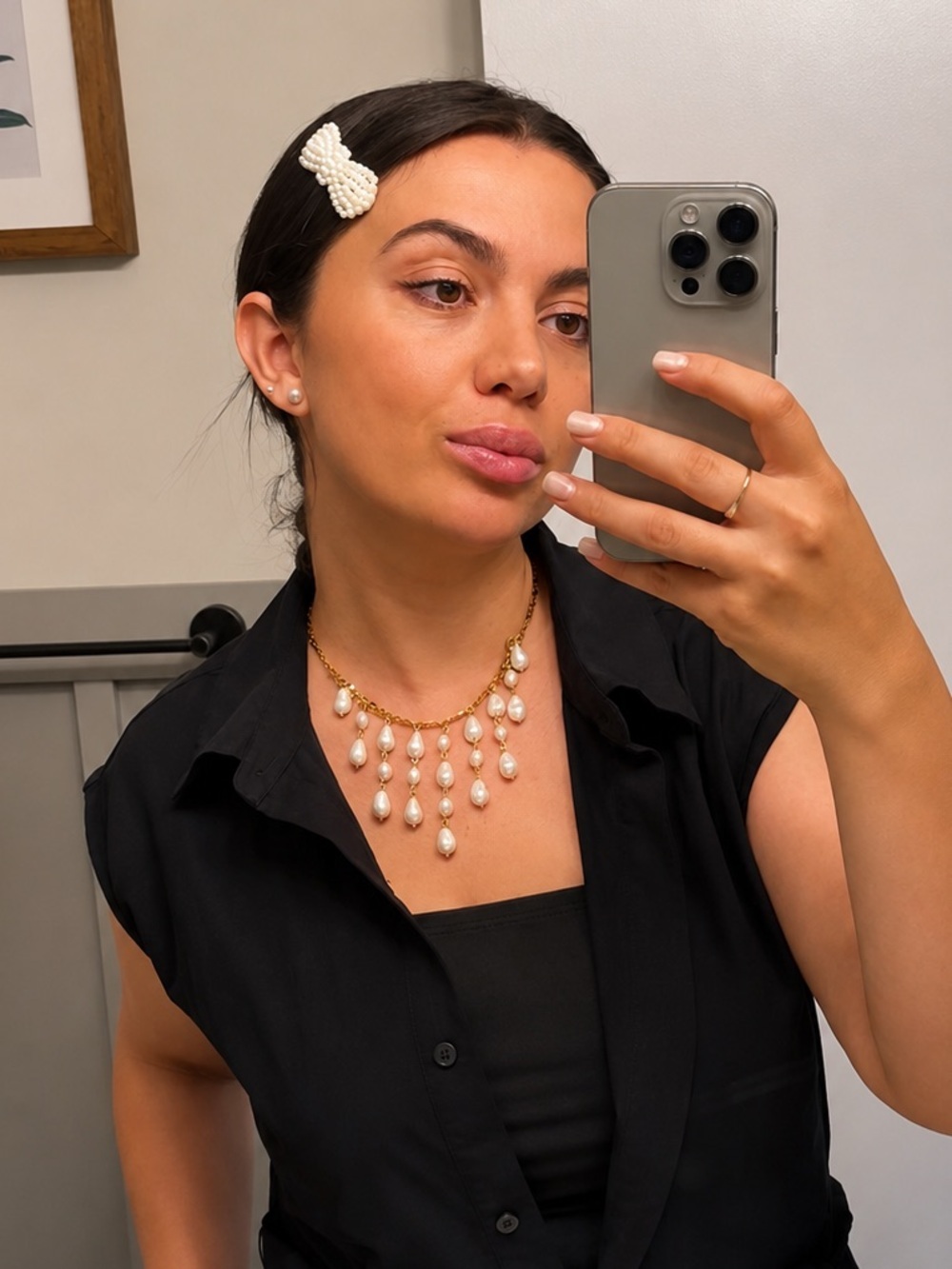 Gold & Pearl Statement Necklace